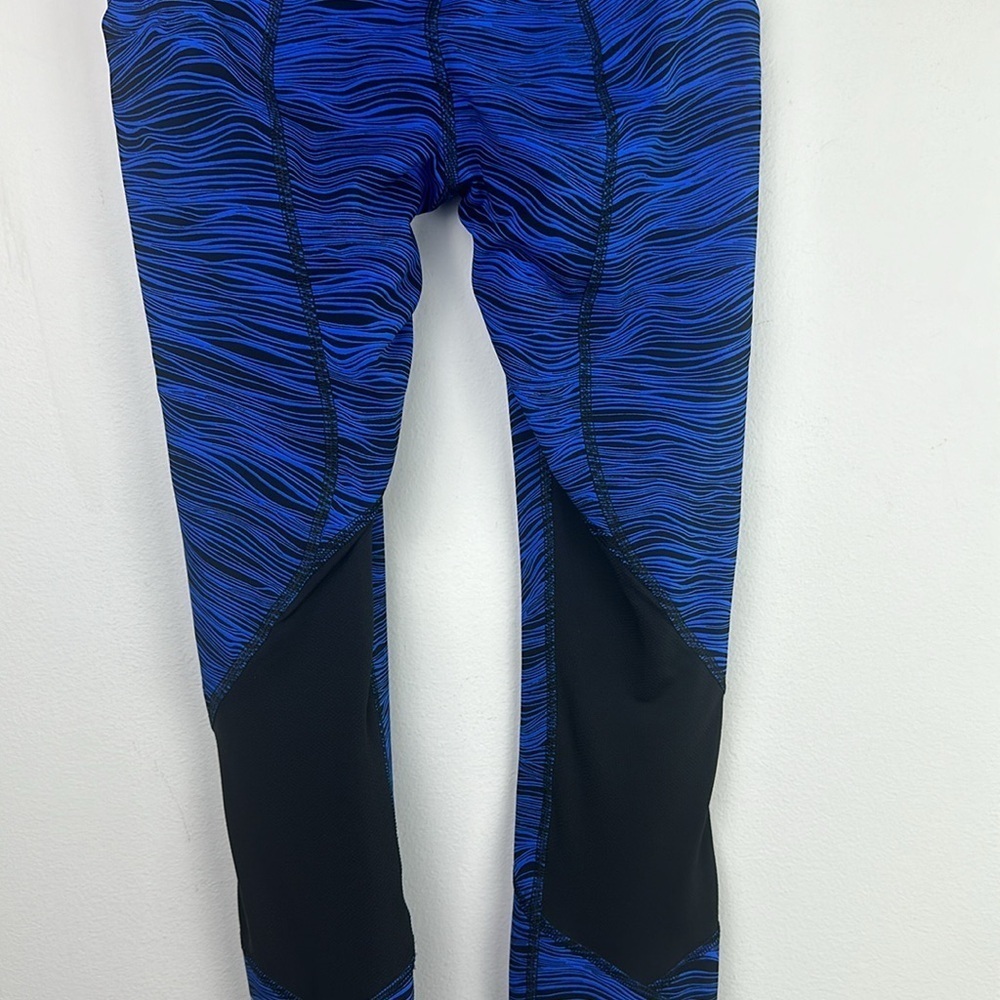 Lululemon Pace Rival Crop 22” Leggings Size 2 Life Lines Cerulean Blue Black - Picture 11 of 16